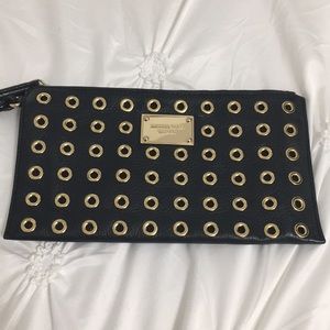 Michael Kors Black and Gold Wristlet